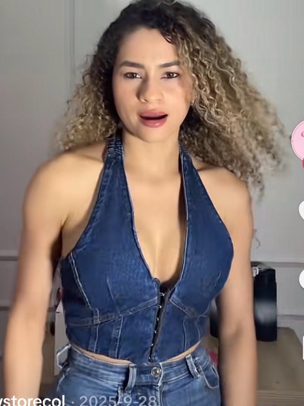 ZARA cropped denim halter top 0085/841 - Picture 7 of 11